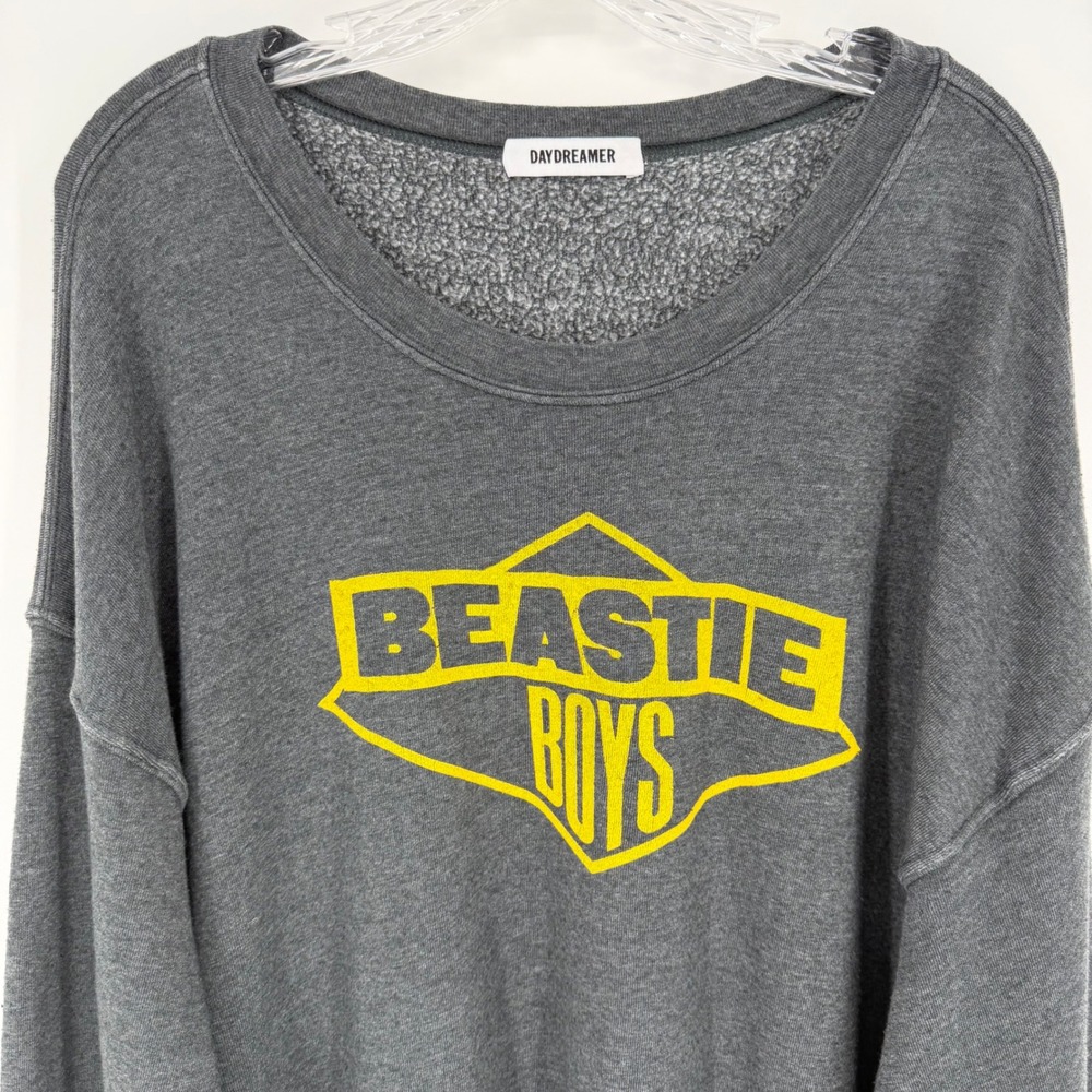 Daydreamer Beastie Boys Sweatshirt Charcoal Grey Yellow Graphic Crewneck XL - Picture 7 of 14
